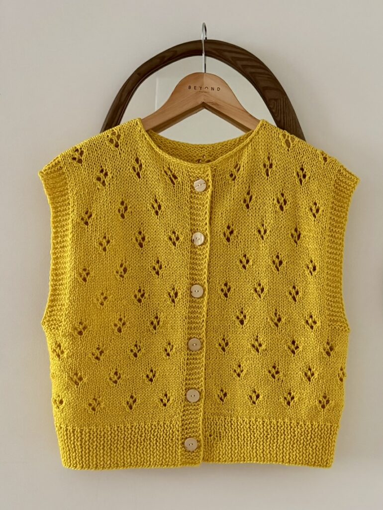 Lace vest made with soft Himalayan nettle yarn by Mottii
