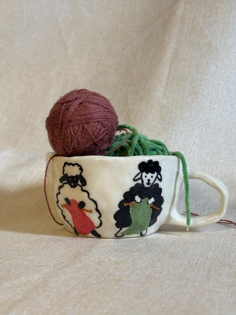 Anna's Knitting Corner Budapest custom tea mugs