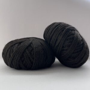 Redens Bay Black British alpaca yarn close-up showing natural Bay Black colour