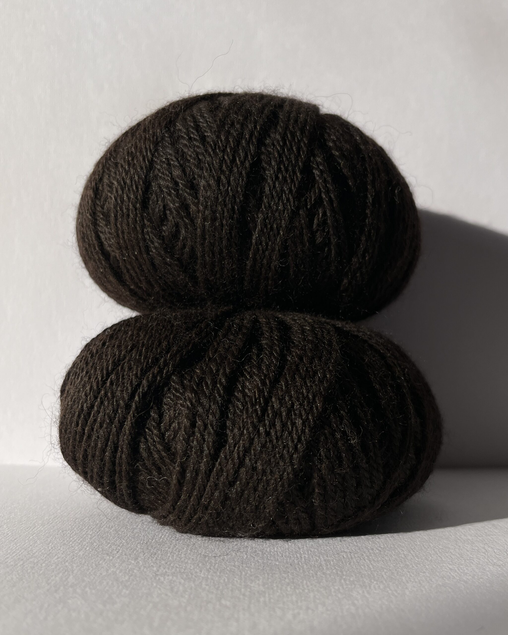 Undyed British alpaca yarn in natural Dark Brown shade