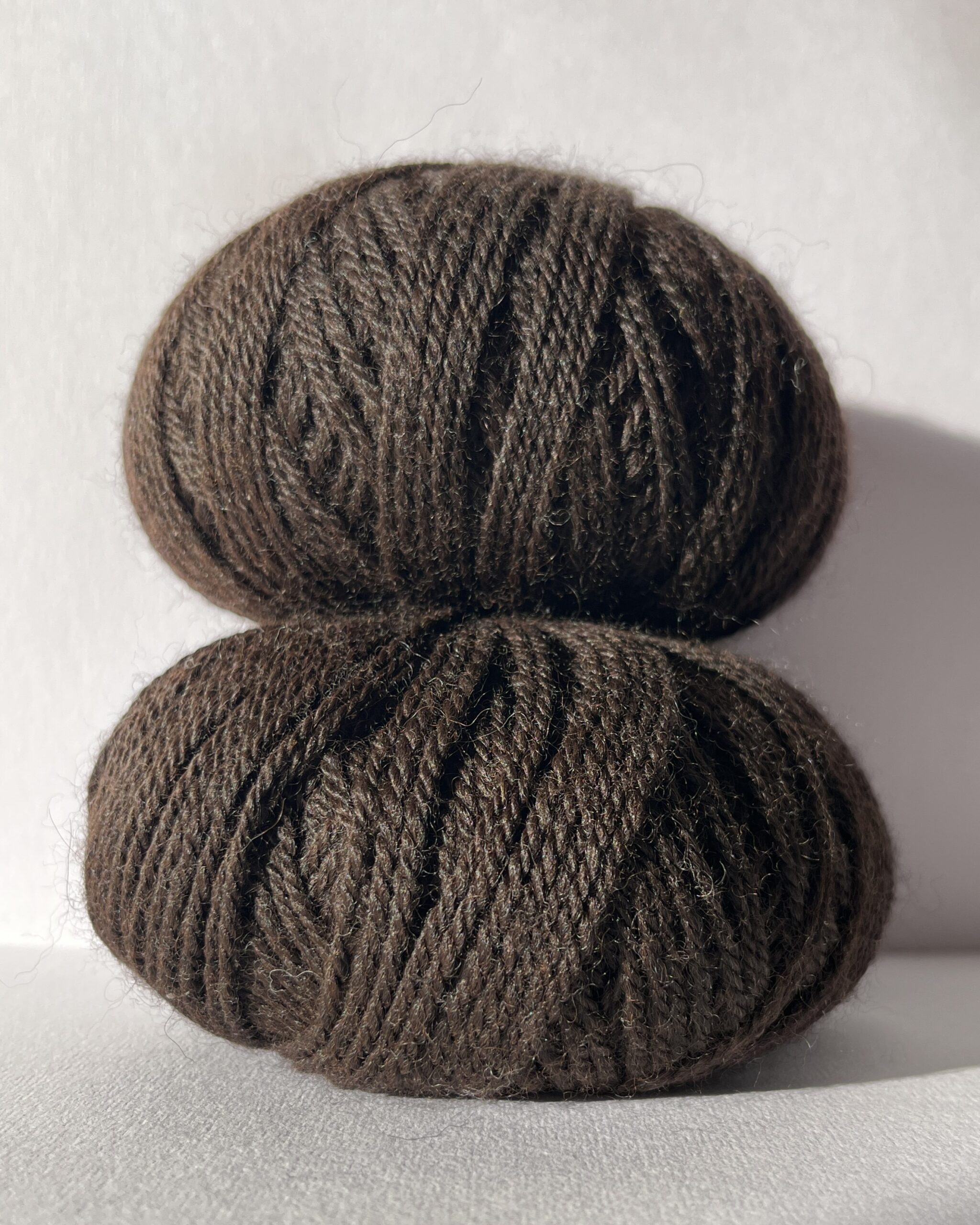 4 ply British alpaca yarn in natural Dark Brown